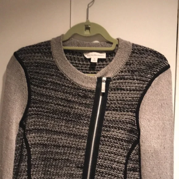 White + Warren Medium Asymmetrical Zipperd Cardigan - Picture 2 of 8